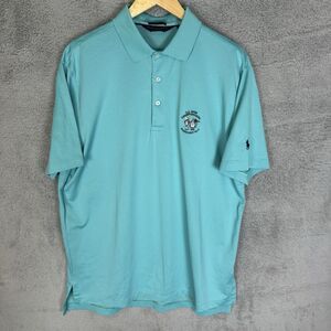 S Polo Golf Ralph Lauren Shirt Mens L Blue Polo 2014‎ US Open Pinehurst Logo
